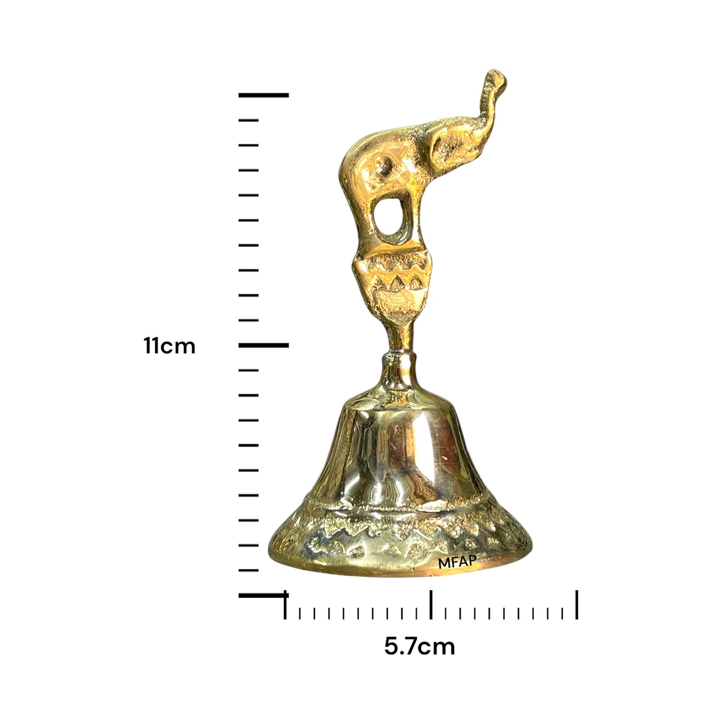 Campana 10 cm elefante bronce fundido