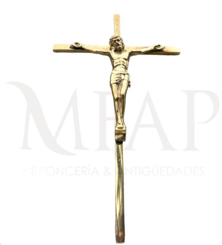 Crucifijo de bronce fundido 18.5 cm - Fe delicada