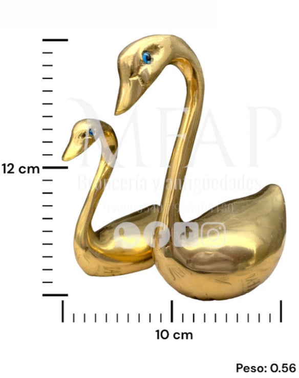 Cisnes de bronce fundido 12 cm - Danza del lago