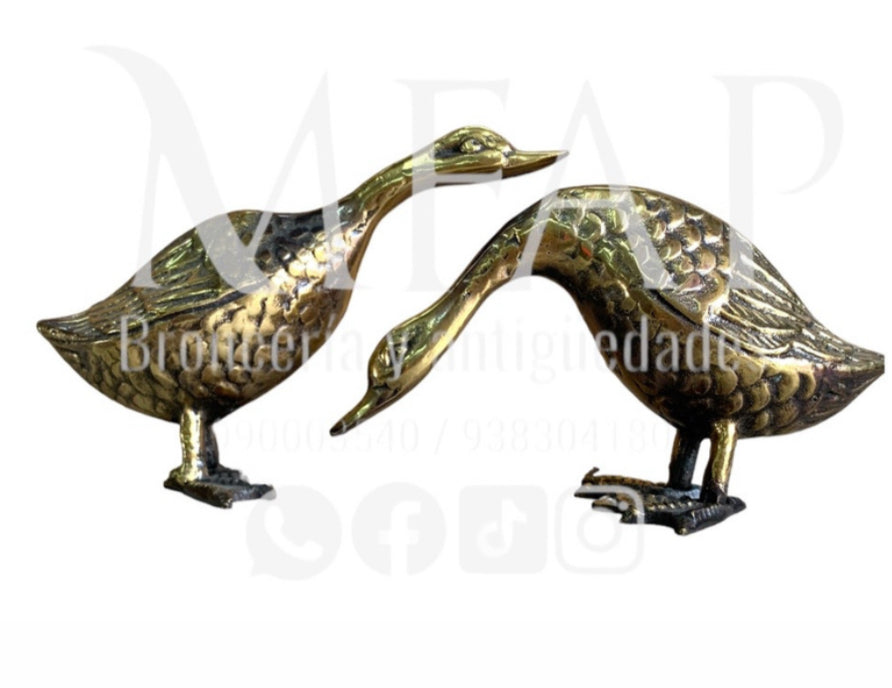 Guardianes del estanque - ganzos de bronce 10 cm