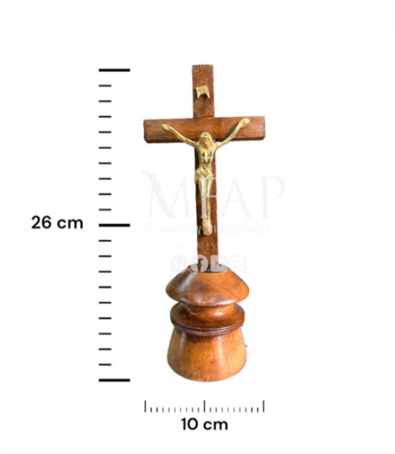 Cruz madera con bronce fundido 26 cm - Eterna salvación