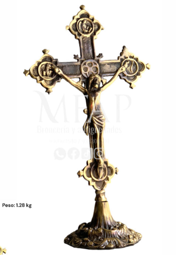 Cruz en bronce fundido 40 cm - Luz redentora