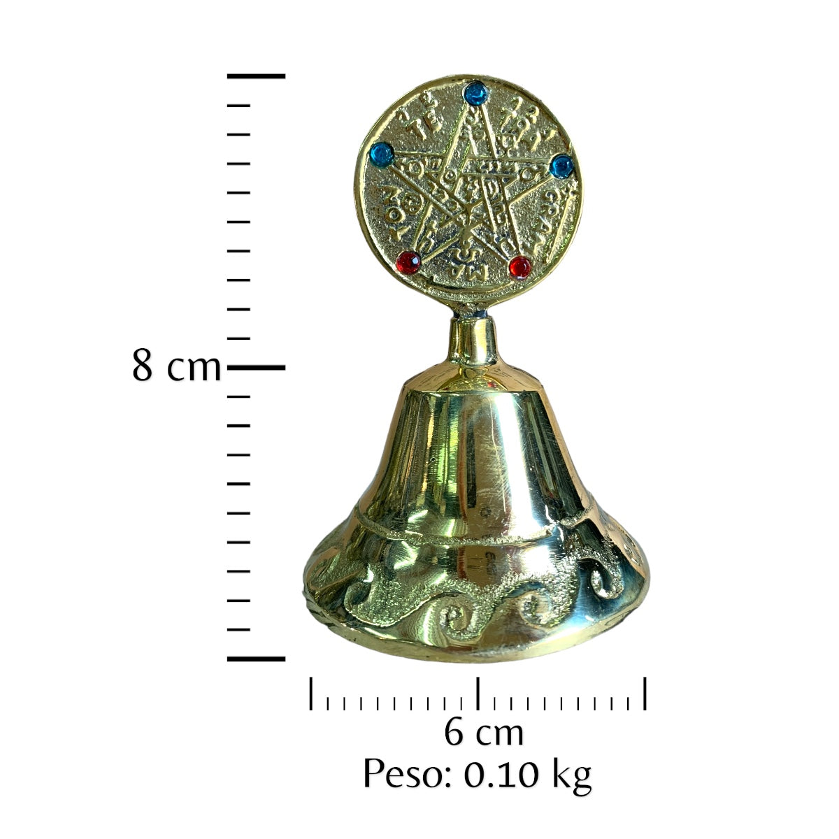 Campana de mesa pentagrama en bronce fundido 8cm - Melodía de los astros