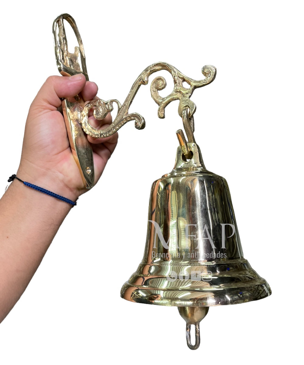 Pack campana en bronce fundido 13 cm más colgador mediano - Orfeo / PCBFO13