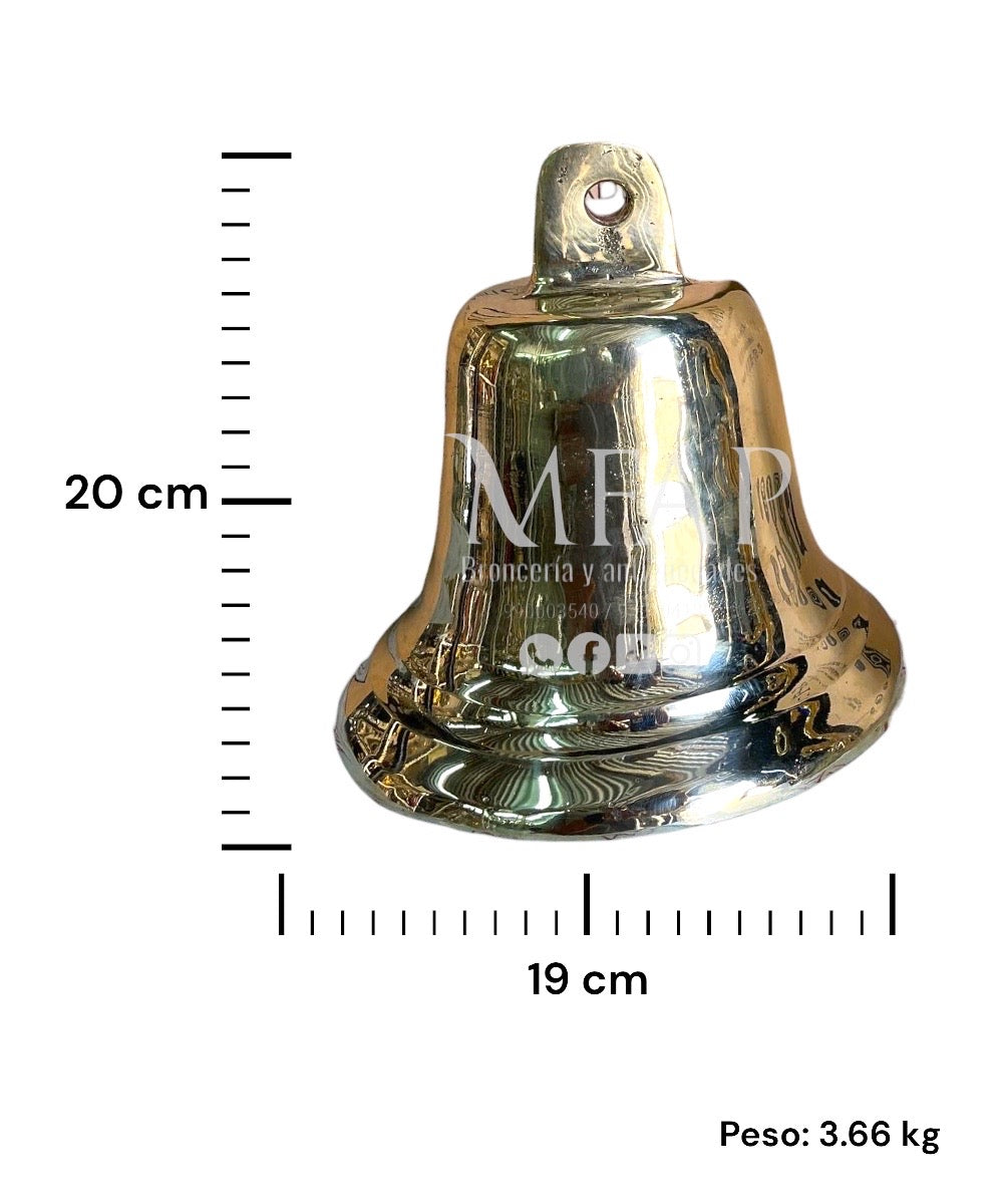 Campana en bronce fundido 20 cm - Poseidon / CBFP20