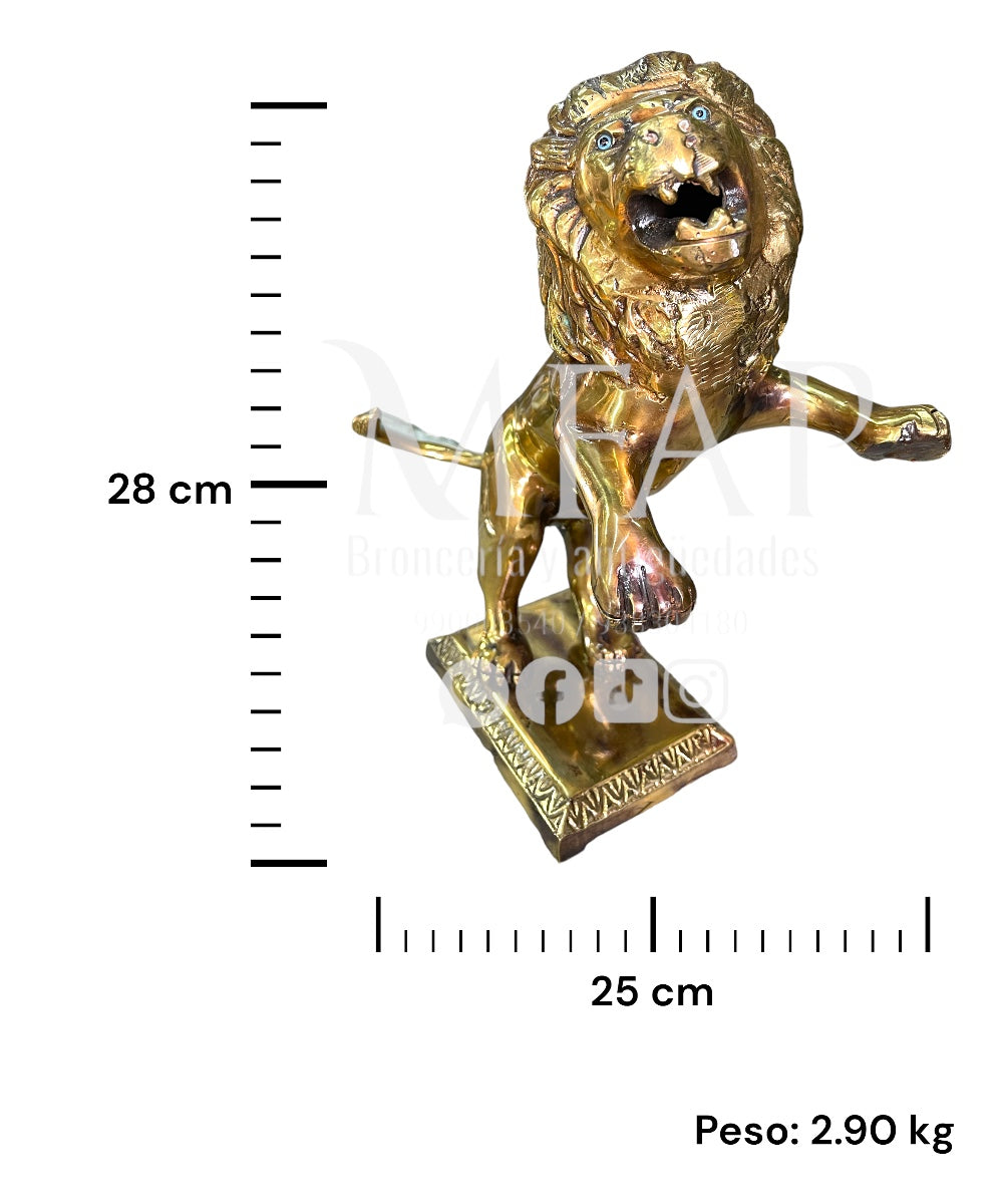 León de bronce fundido 28 cm - Guardia del reino