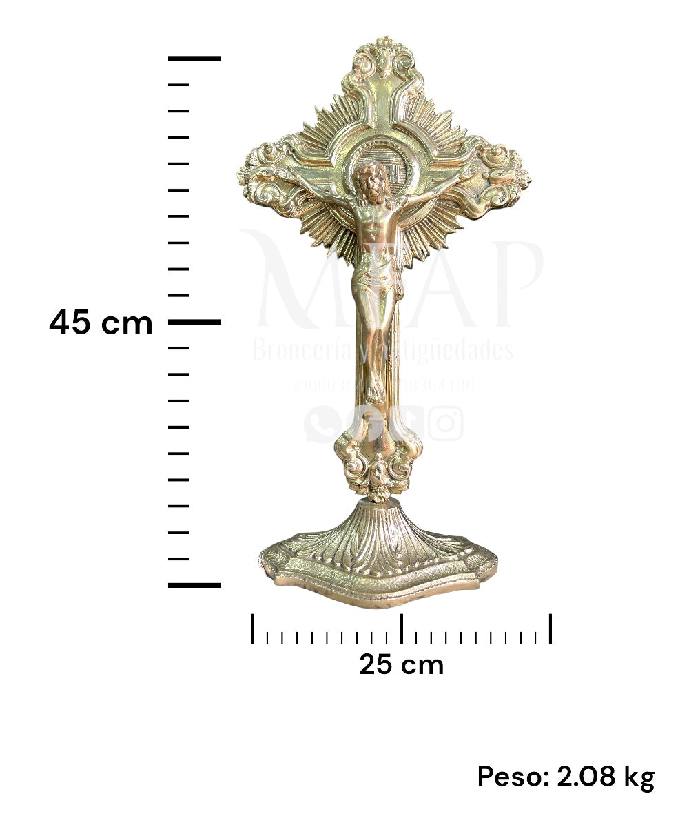 Cruz en bronce fundido 45 cm - Gracia divina