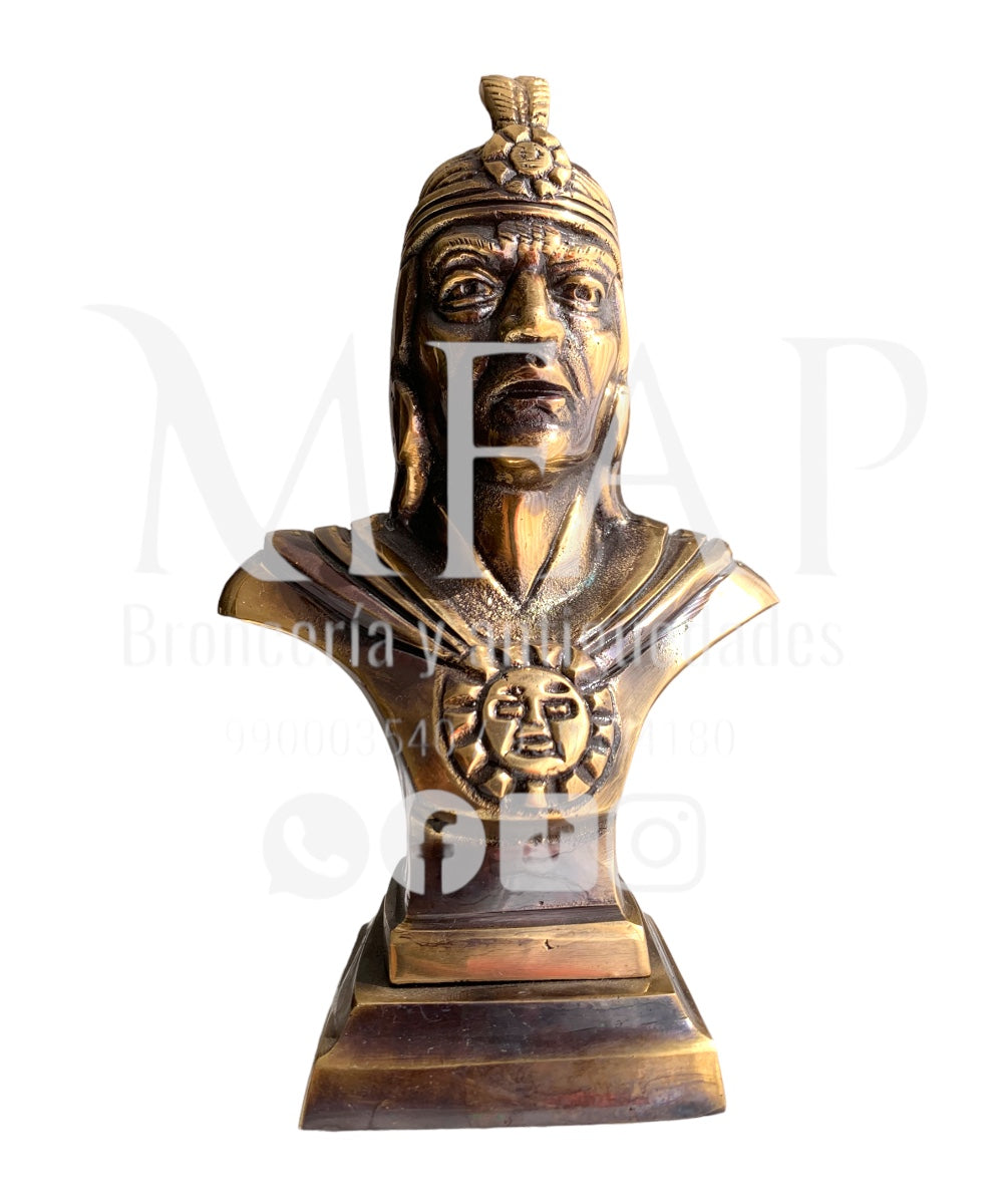 Inca Pachacutec - busto en bronce 20 cm
