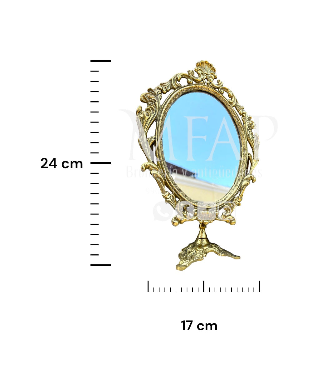 Espejo mediano con marco en bronce fundido 24 cm - Reflejos elegantes