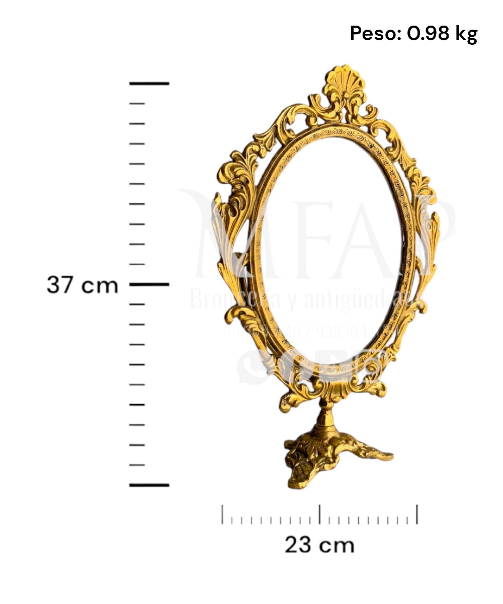 Espejo grande con marco en bronce fundido 37 cm - Refleja tu estilo