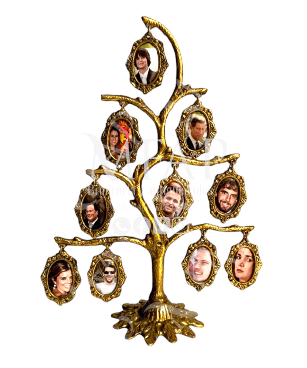 Árbol genealogico de 10 fotos en bronce fundido 25 cm - Ramos del pasado
