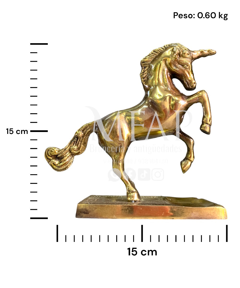 unicornio de bronce 15 cm
