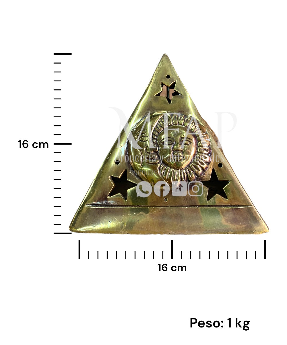 Piramide grande en bronce fundido 16 cm - Geometria sagrada