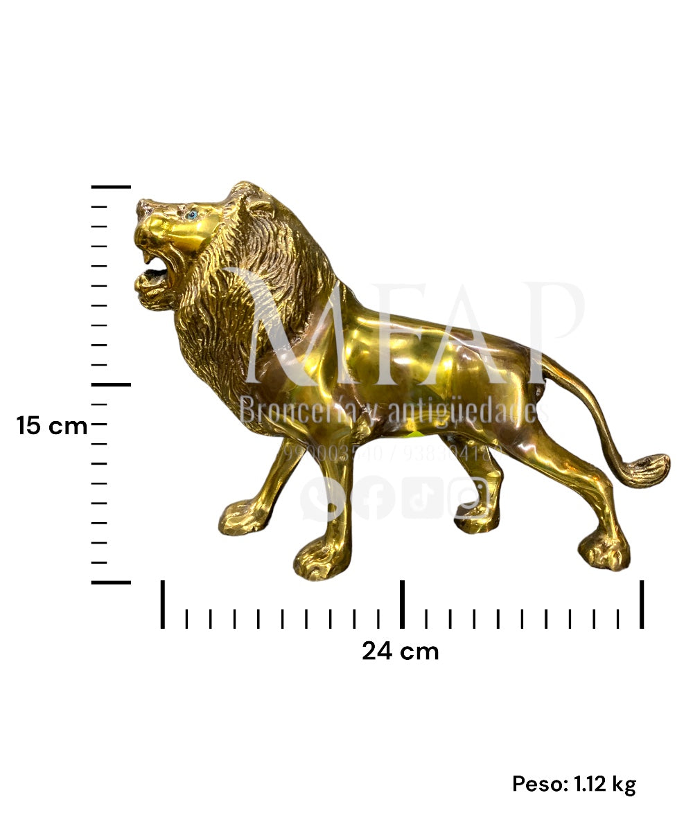 León de bronce fundido 15 cm - Fiero guardián