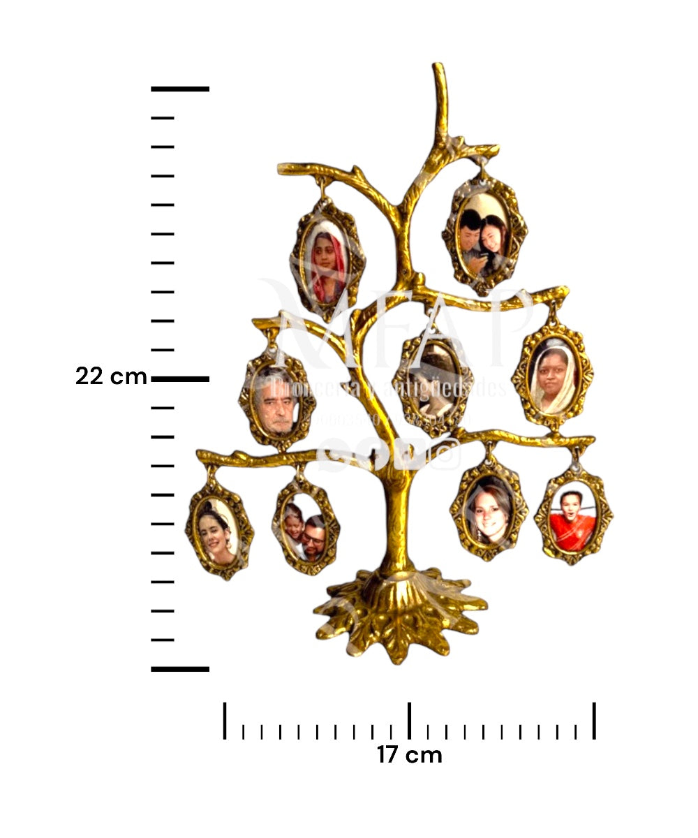 Árbol genealogico de 9 fotos en bronce fundido 22 cm - Árbol de las generaciones