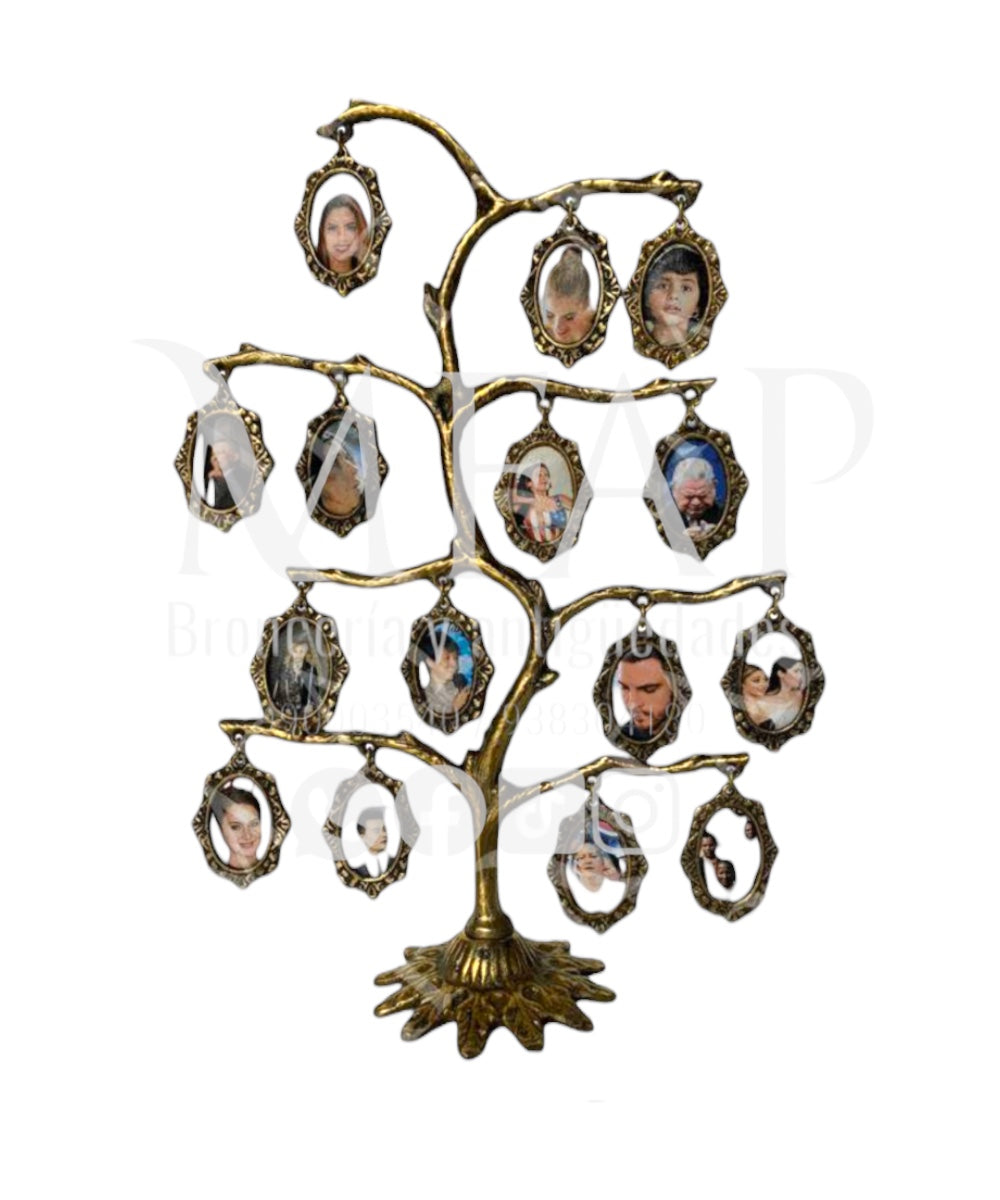 Árbol genealogico de 15 fotos en bronce fundido 30 cm - Ramas del destino