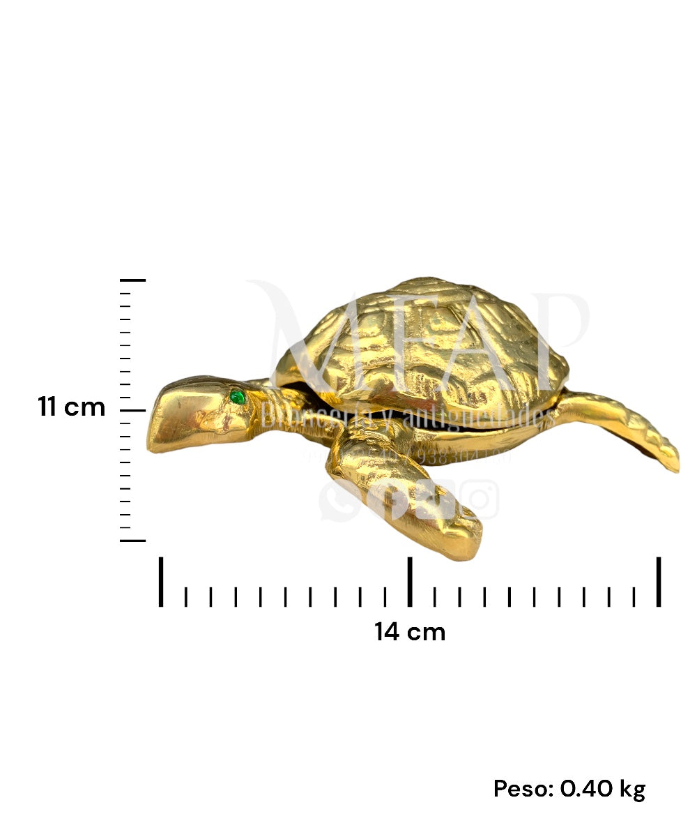 Cenicero en forma de tortuga en bronce fundido 11 cm - Refugio de cenizas