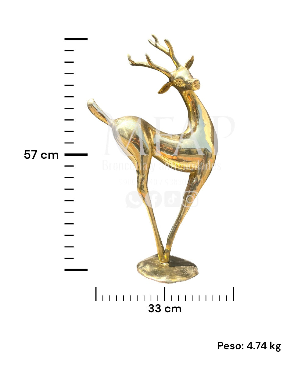 Venado de bronce fundido 57 cm - Noble silueta