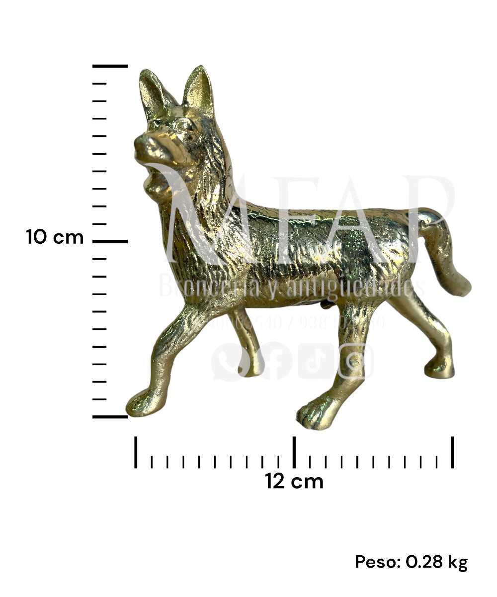 Perro parado de bronce fundido 10 cm - Union de lealtad