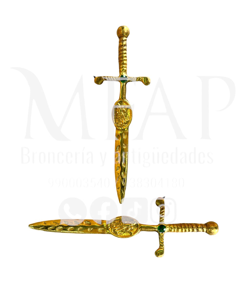 Espada de leyenda en bronce fundido 12 cm