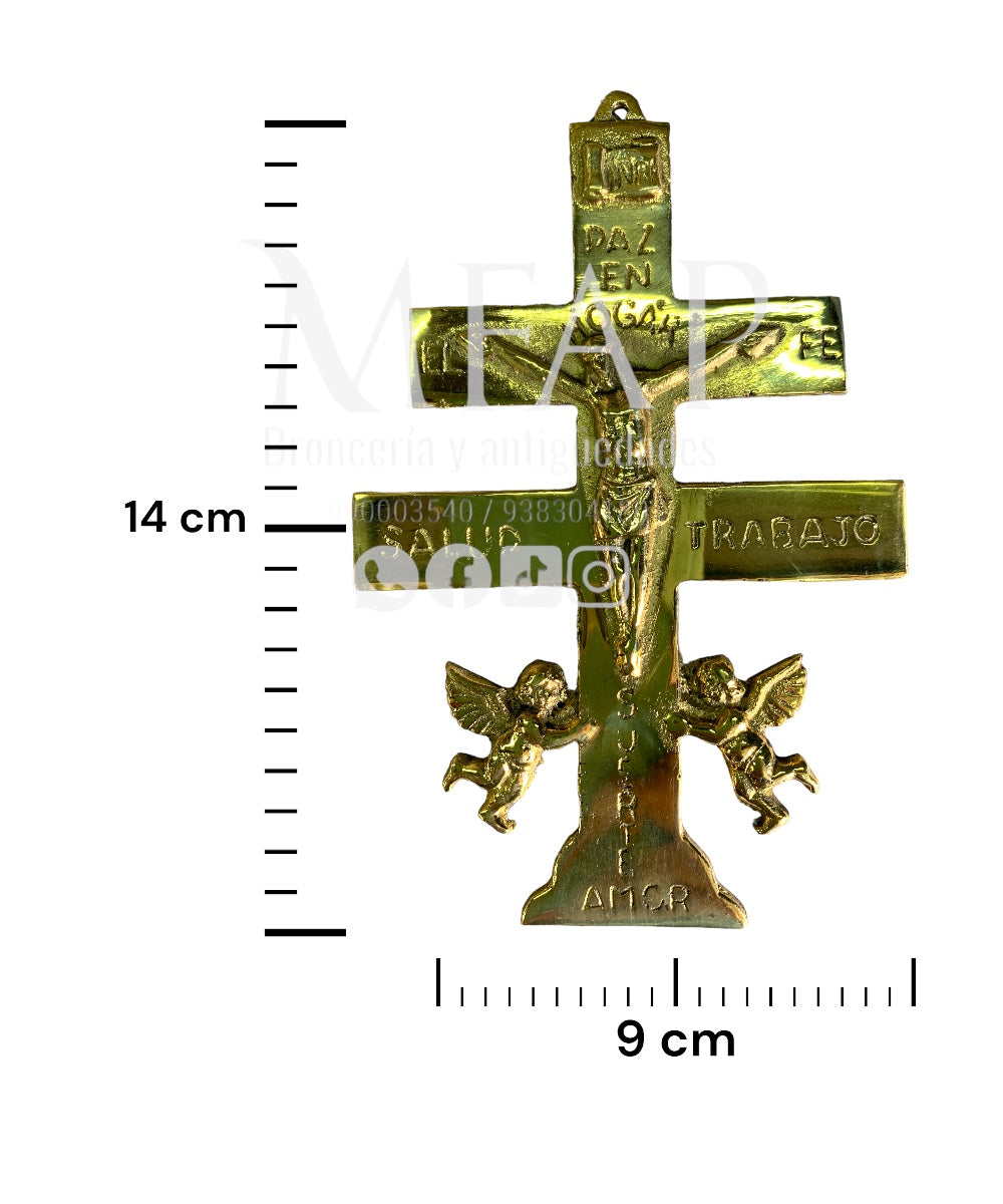 Cruz de Caravaca en bronce fundido 14 cm