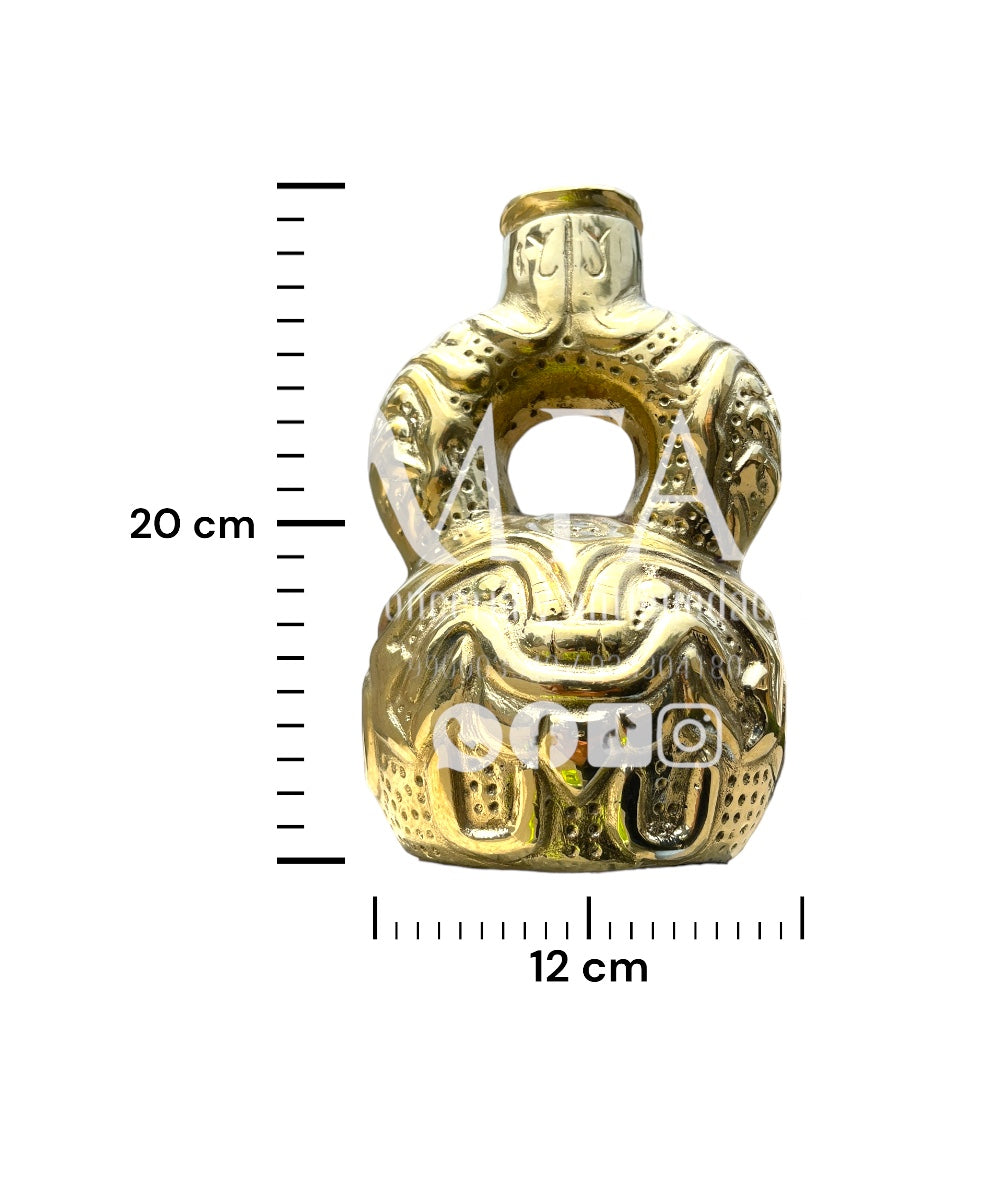 Huaco en bronce fundido 20 cm