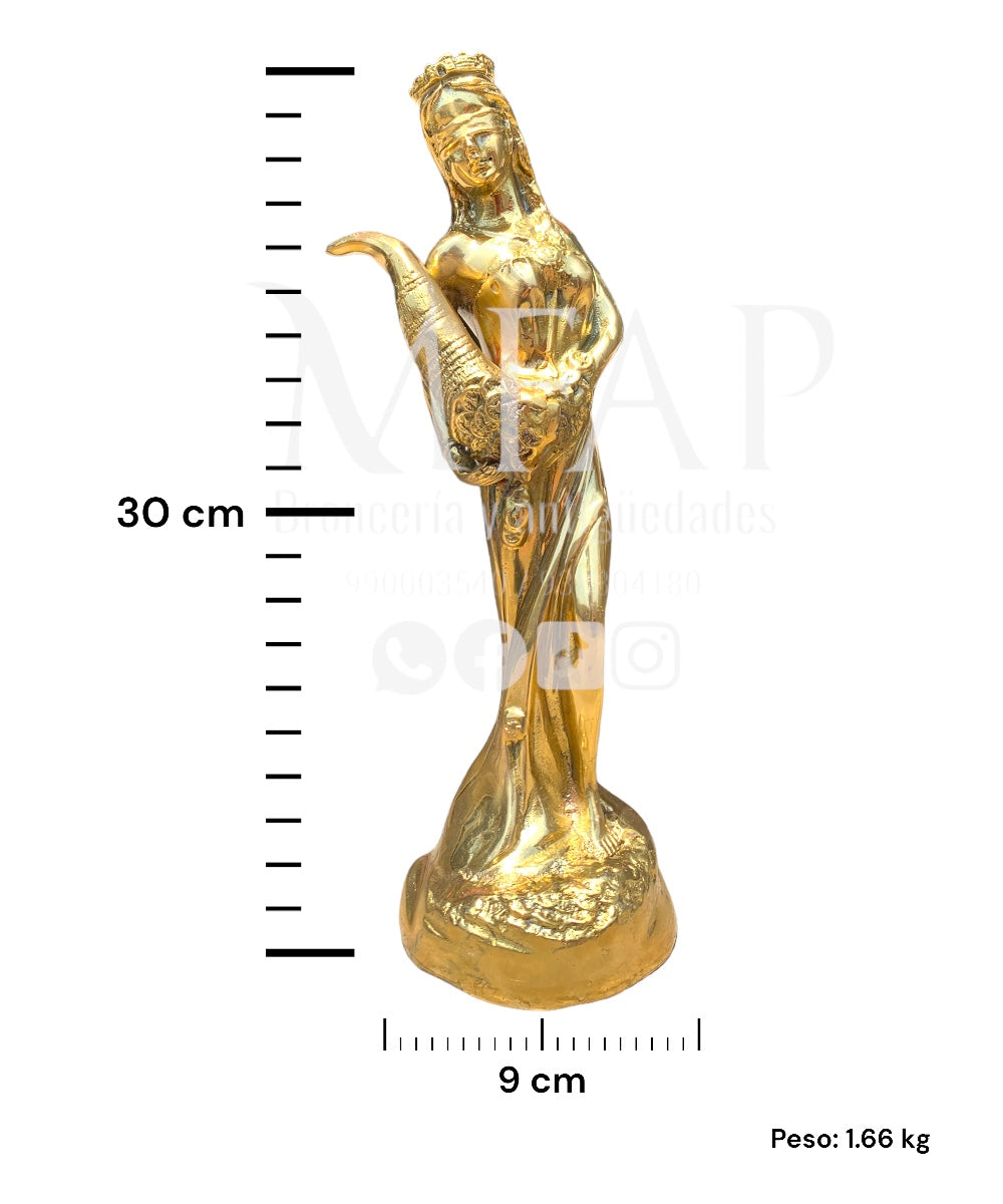 Dama de la fortuna en bronce fundido 30 cm - Reina de la abundancia