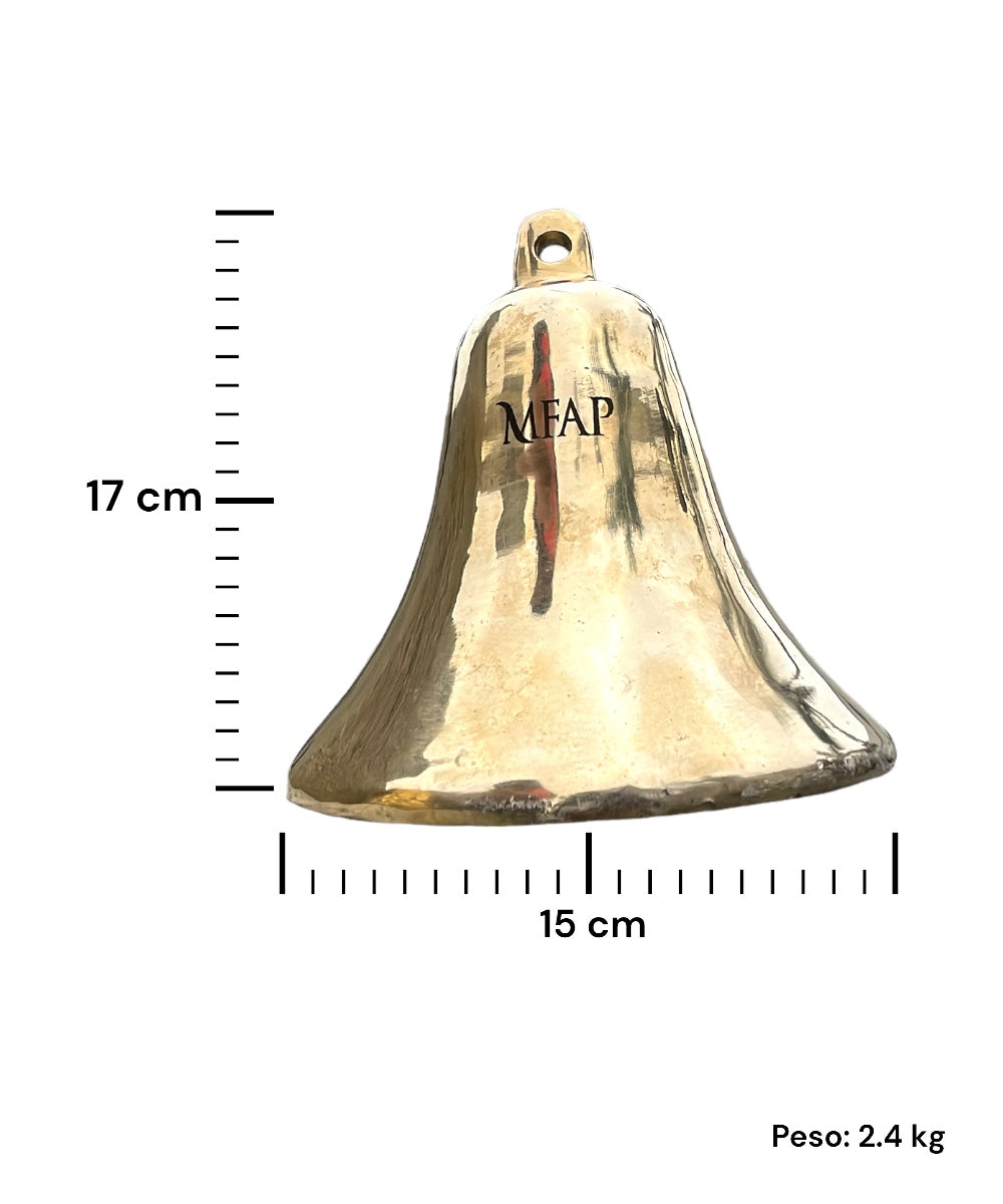 Pack Campana en bronce fundido 17 cm más colgador y gancho de hierro - Hercules / PCBFH17