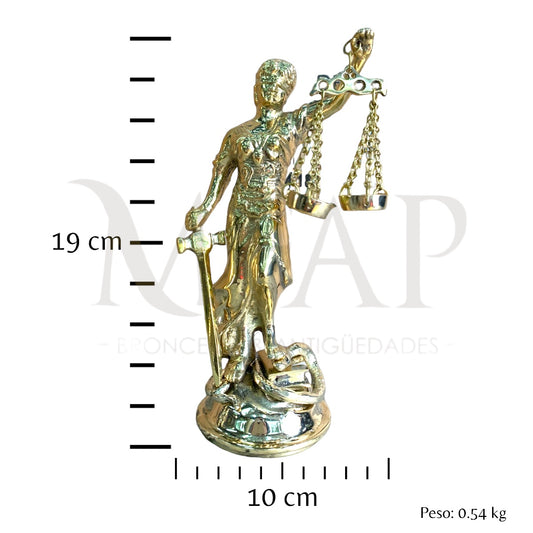 Dama de la justicia 19 cm en bronce fundido - Diosa de la balanza DMDJ19