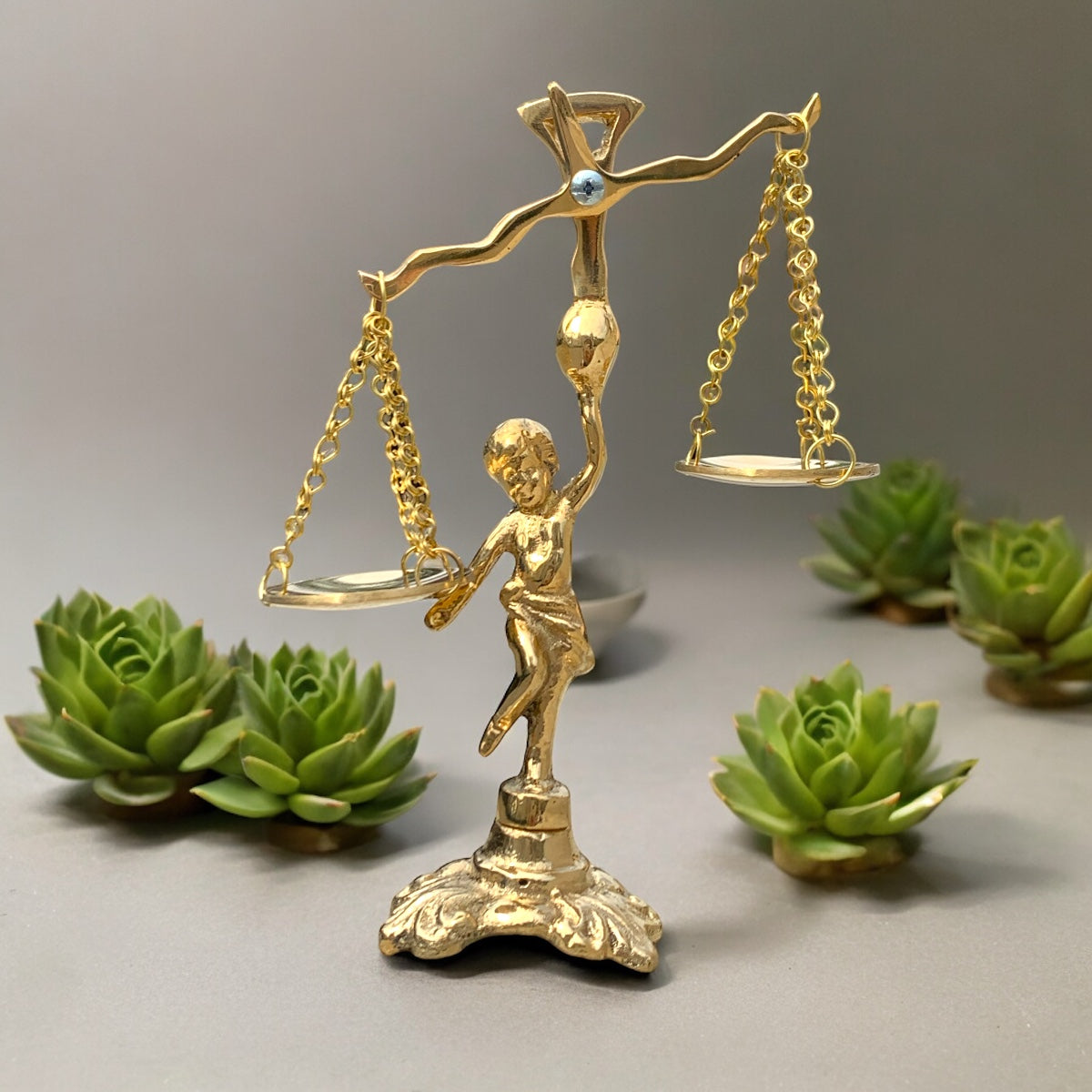 Balanza de la justicia en bronce fundido 14.5 cm - Símbolo de equilibrio