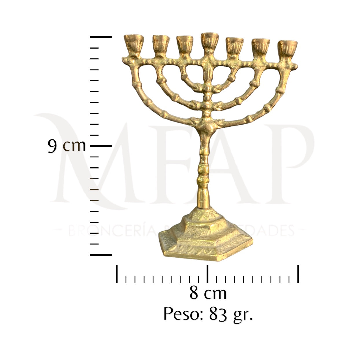 Mini candelabro decorativo en bronce fundido 9 cm - Guardianes de la luz
