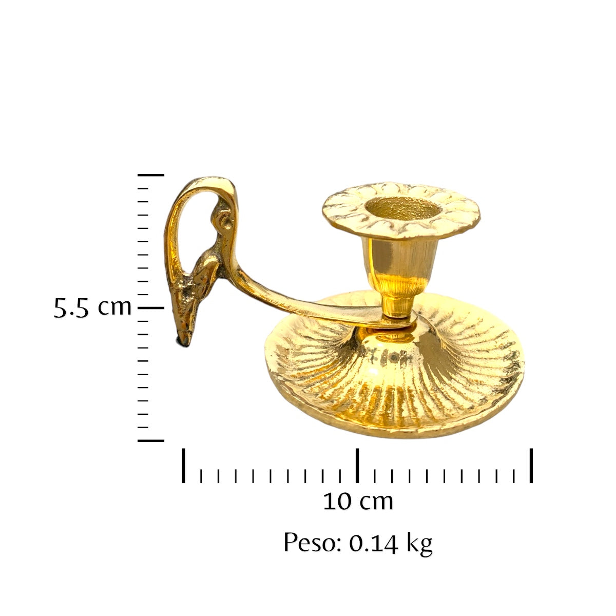 Candelabro de 1 vela en bronce fundido 5.5 cm - Fuego sagrado