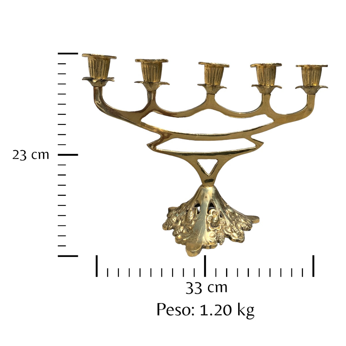 Candelabro de 5 velas en bronce fundido 23 cm - Luz de los dioses