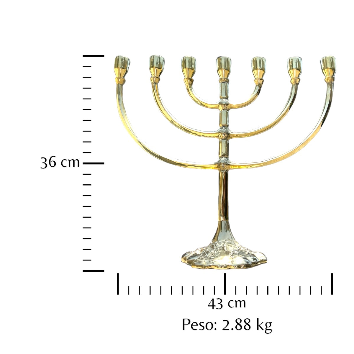 Candelabro del milagro - menorá de 7 velas 36 cm