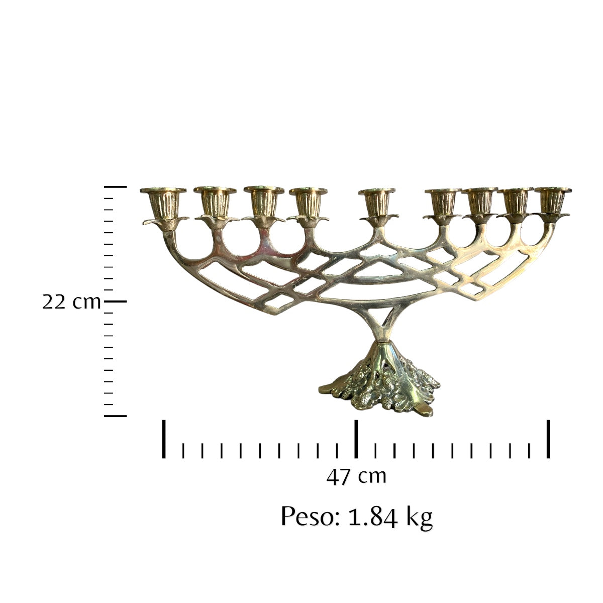 Candelabro de 9 velas en bronce fundido 22 cm - Centella de nueve