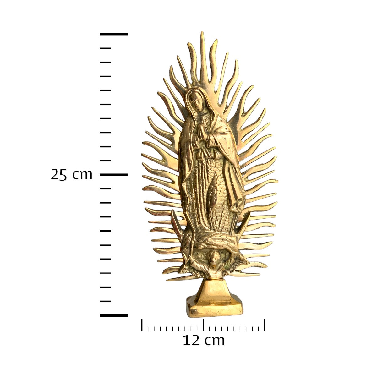 Virgen de Guadalupe mediana en bronce fundido 25 cm - Protección divina