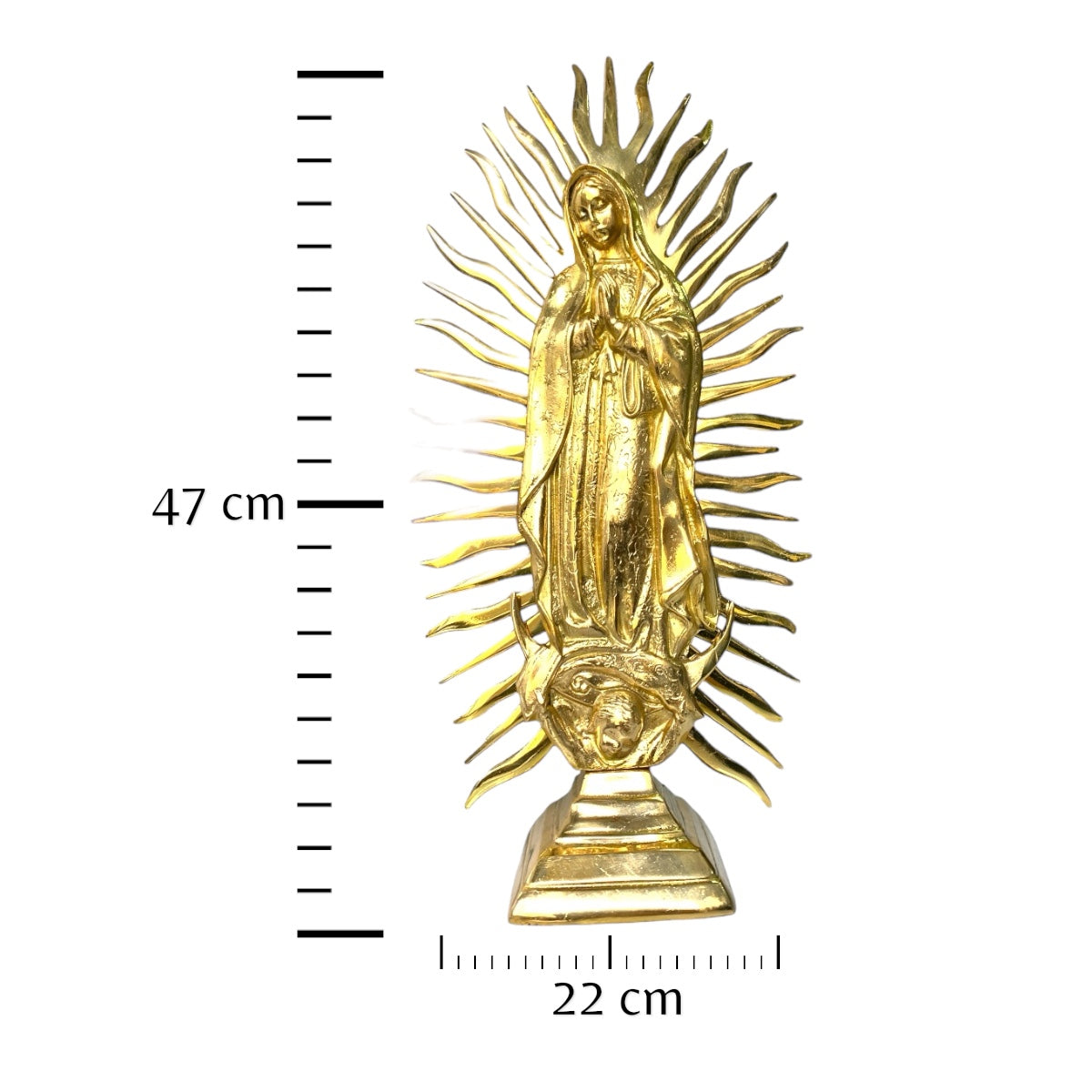Virgen de Guadalupe en bronce fundido 47 cm - Patrona de las Americas