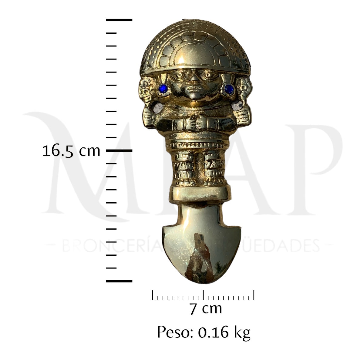 Tumi del Inca en bronce fundido 16.5 cm