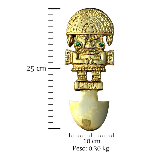 Tumi ceremonial en bronce fundido 25 cm