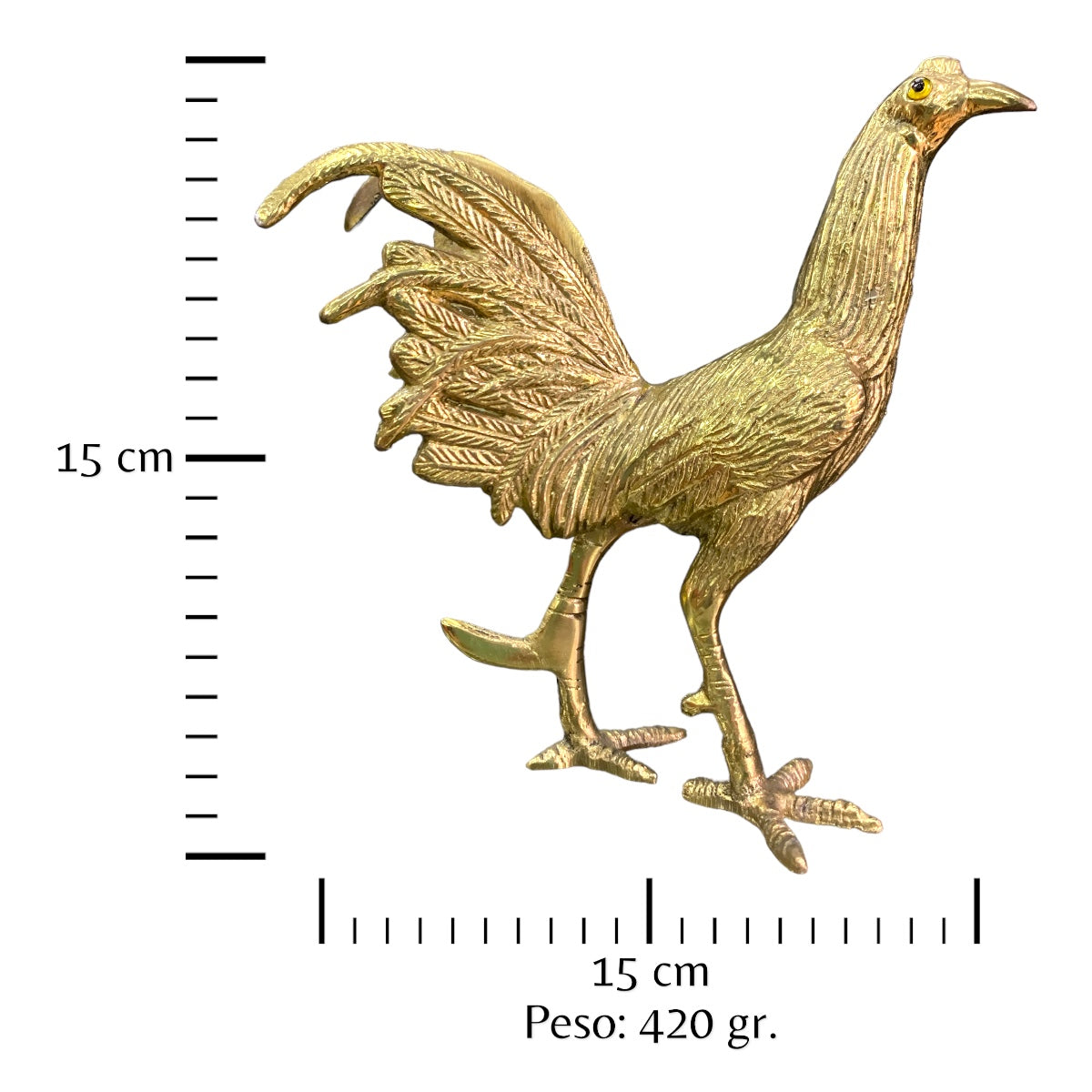 Gallo de bronce fundido 15 cm - Sol naciente