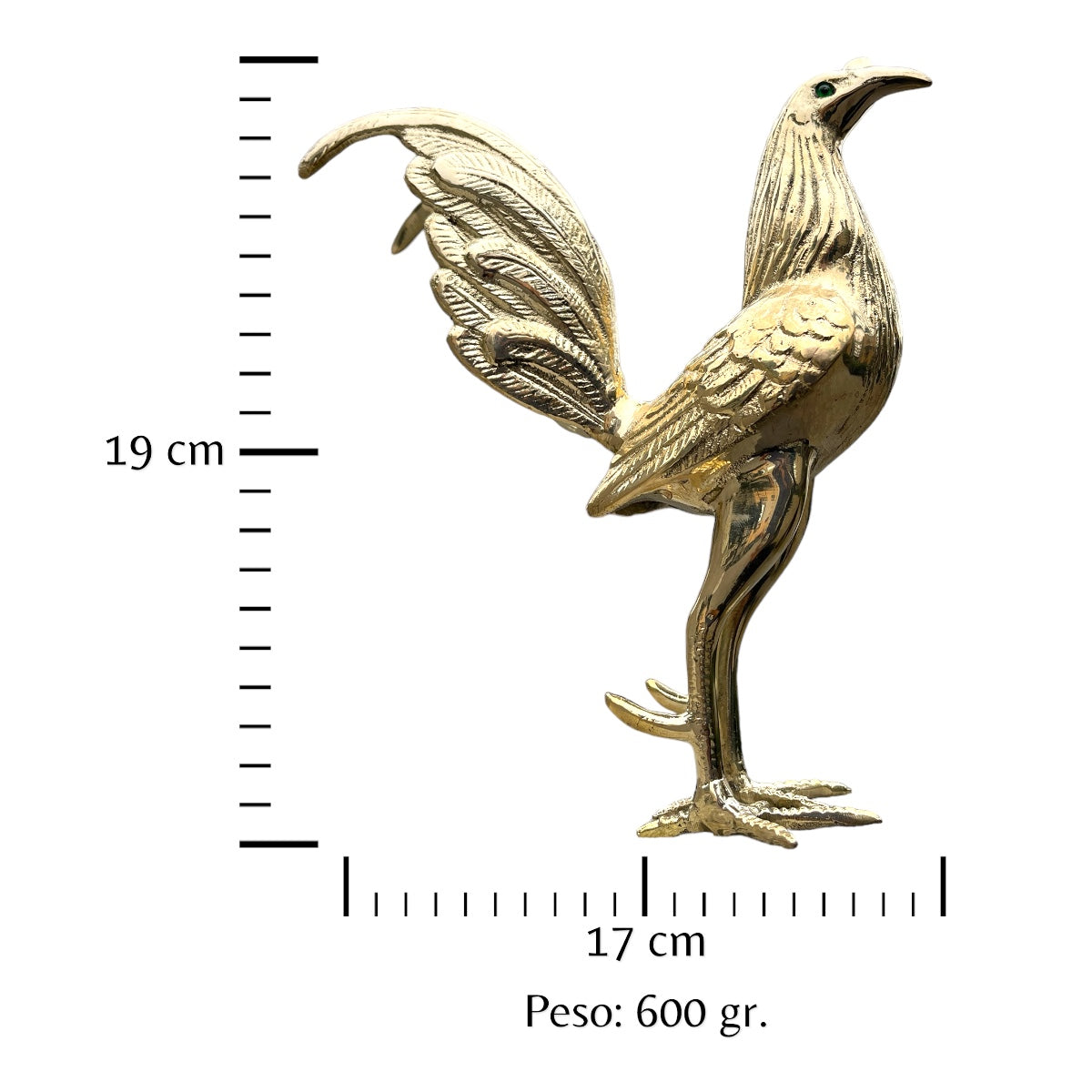Gallo de bronce fundido 19 cm - Galope