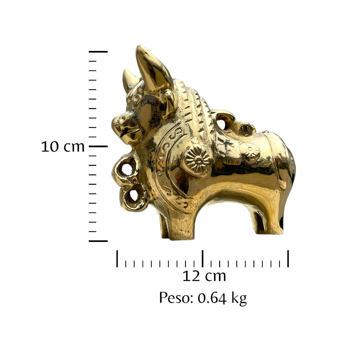 Toro de bronce fundido 10 cm - Pucará