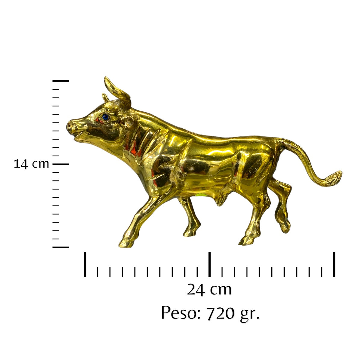 Toro de bronce fundido 14 cm - Impulso bovino