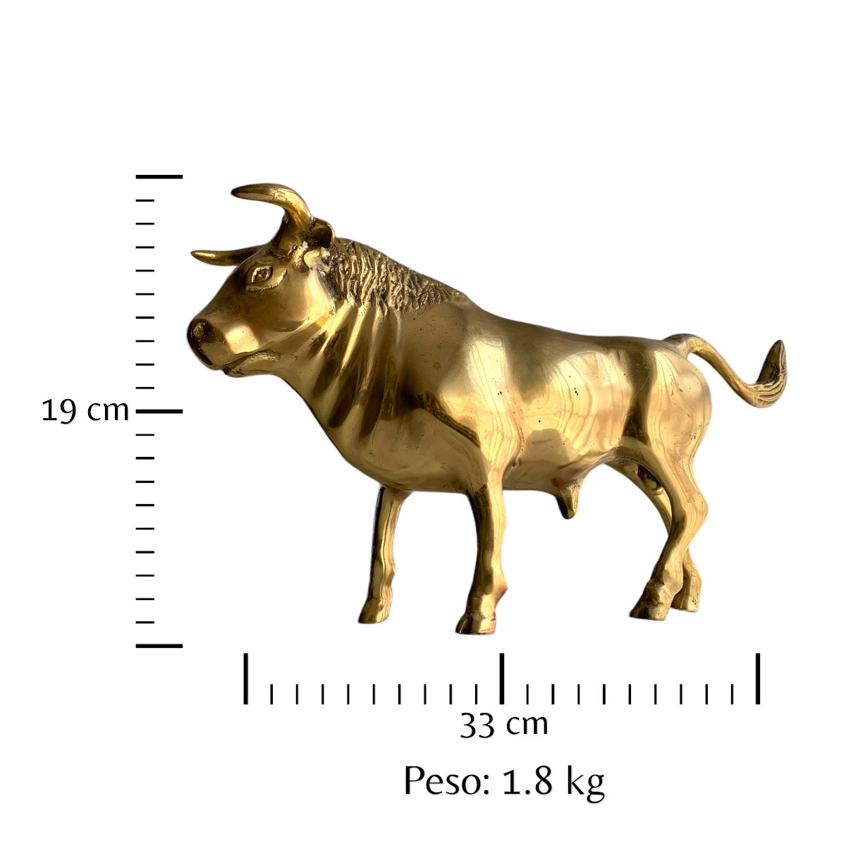 Toro de bronce fundido 19 cm - Poder salvaje