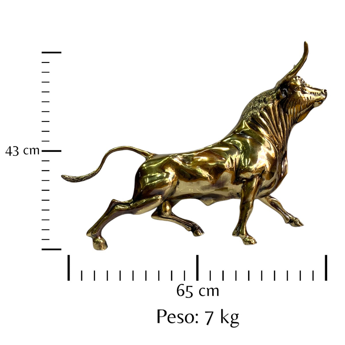 Toro de bronce fundido 43 cm - Majestad taurina