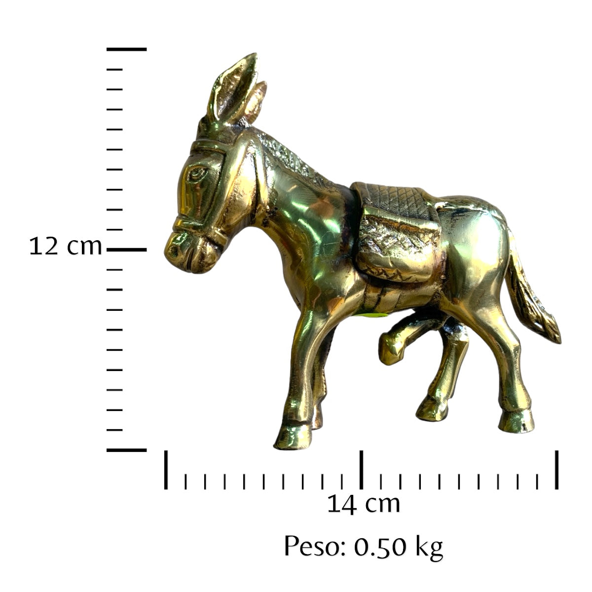 Burro de bronce fundido 12 cm - Viajero incansable
