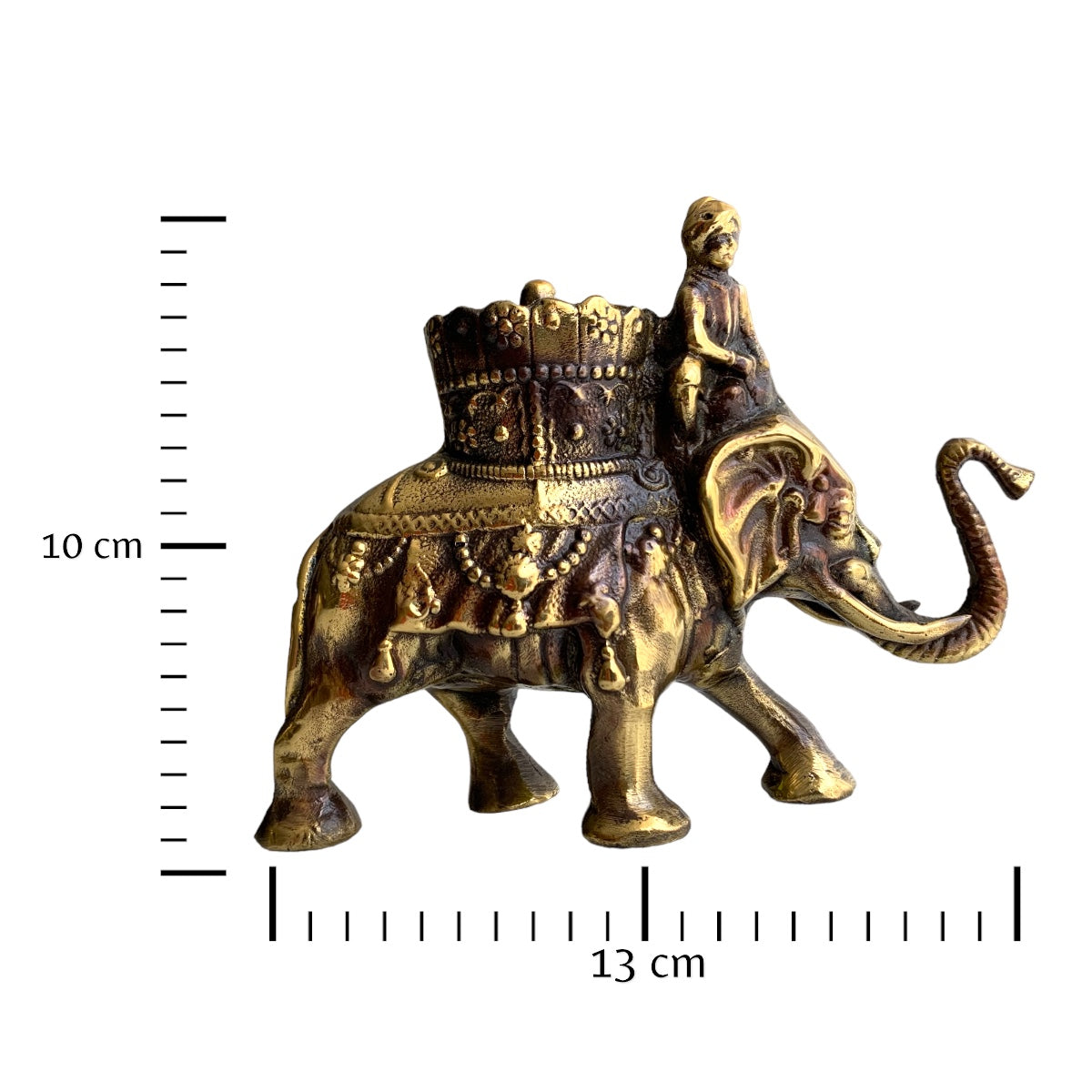 Elefante de bronce fundido 10 cm - Realeza hindú