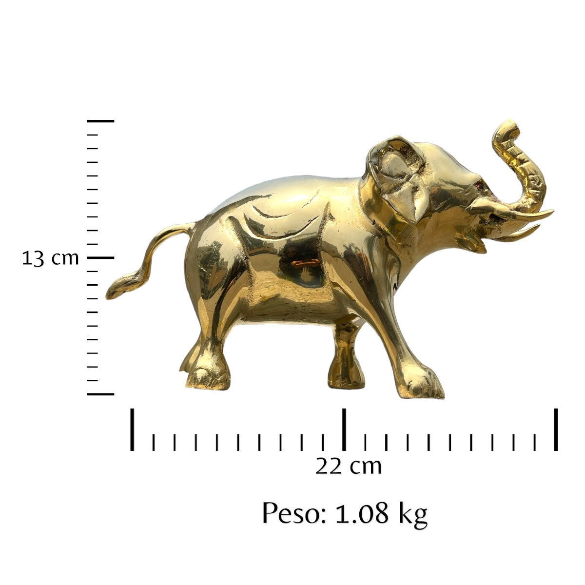 Elefante de bronce fundido 13 cm - Espíritu de la tierra