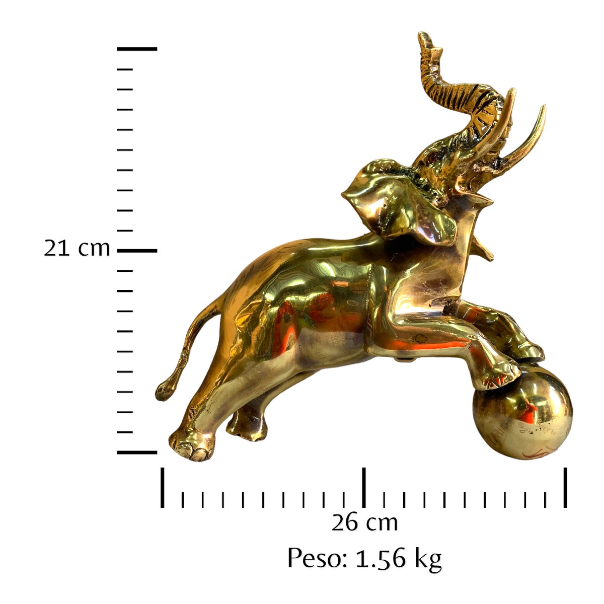 Elefante de bronce fundido 21 cm - Lazo de marfil