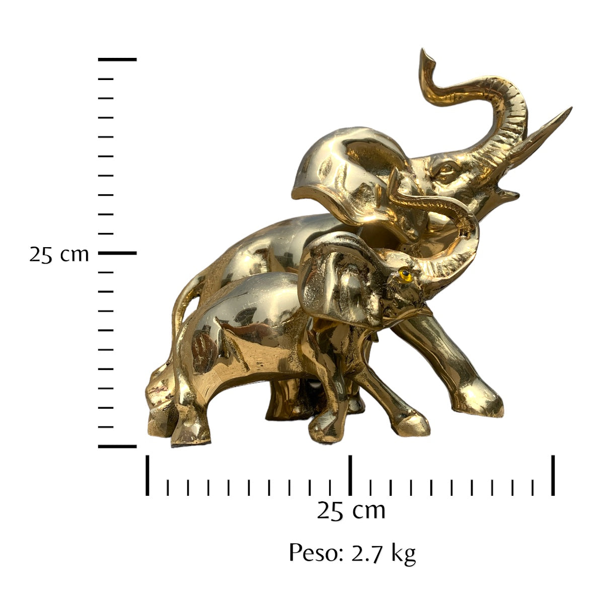 Elefante de bronce fundido 25 cm - Alma antigua